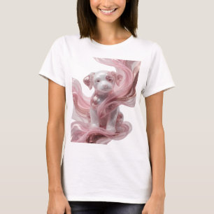 Witziges Silber GLAMOUR-HUND-Künstlerisches Motiv T-Shirt