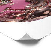 Witziges Silber-HAPPY FACE-Slogandesign Poster (Ecke)