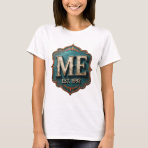 Witziges Silber ME EST 1992 Bold Design T-Shirt