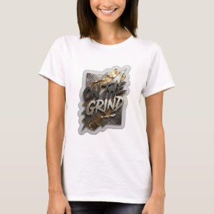 Witziges Silber ON THE GRIND Shirt-Design T-Shirt