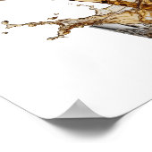 Witziges Silber WHISKY EINGEOSSEN IN GLAS Poster (Ecke)