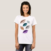 Witziges silbernes BLATT-Text-Design T-Shirt (Vorne ganz)