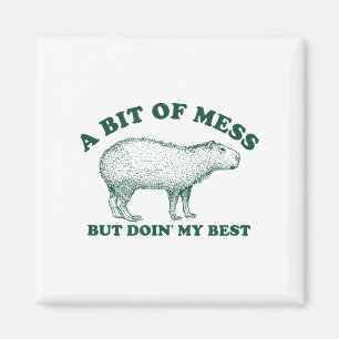 Witziges Stück eines Chaos Capybara Meme Grafik fü Magnet