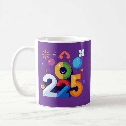 Witziges und witziges Grafikdesign 2025 Kaffeetasse (Links)