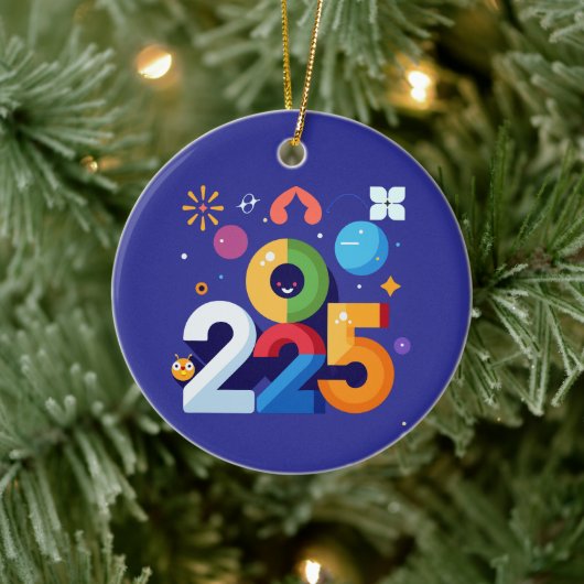 Witziges und witziges Grafikdesign 2025 Keramik Ornament (Baum)