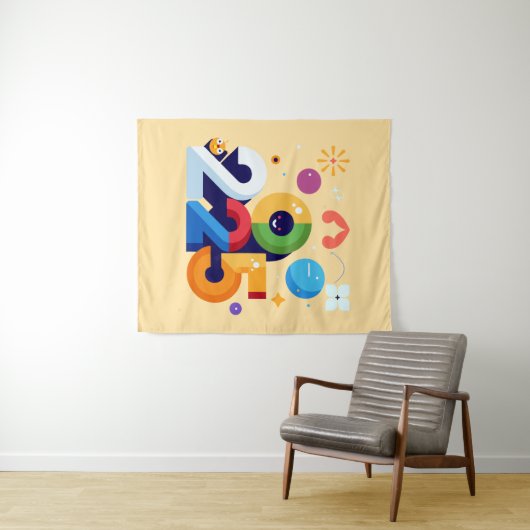 Witziges und witziges Grafikdesign 2025 Wandteppich (Beispiel (Horizontal))