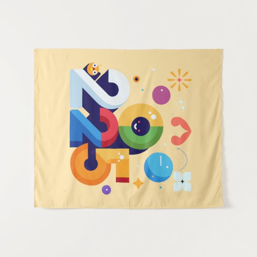 Witziges und witziges Grafikdesign 2025 Wandteppich (Vorderseite (Horizontal))