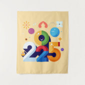 Witziges und witziges Grafikdesign 2025 Wandteppich (Vorderseite)