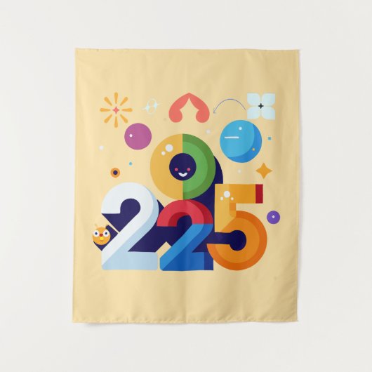 Witziges und witziges Grafikdesign 2025 Wandteppich (Vorderseite)