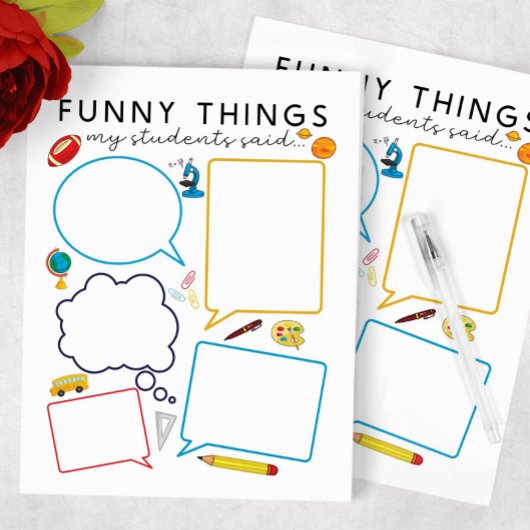 Witziges, was meine Schüler sagten Notizblock