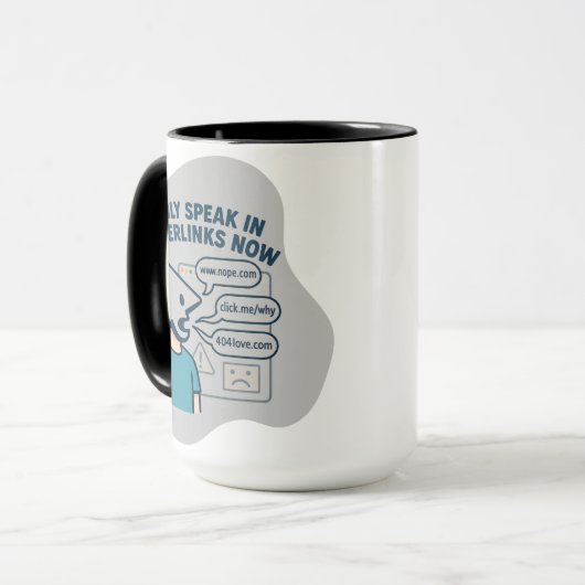 Witziges Zeichentrickzeichen mit Mauszeigerkopf Tasse (Vorderseite Links)