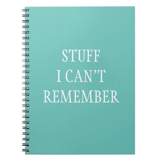 Witziges Zeug, an das ich mich nicht erinnern kann Notizblock (Vorderseite)