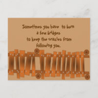 Witziges Zitat, Brennen Sie ein paar Brücken, Craz