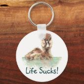 Witziges Zitat, das Leben Ist zum Kotzen, wütende Schlüsselanhänger (Vorderseite)