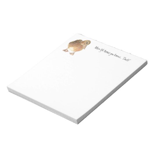 Witziges Zitat, das Leben wirft Lemon, Ente, Spaß Notizblock (Rotiert)