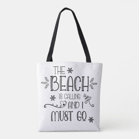 Witziges Zitat: Der Strand ruft mich an, ich muss  Tasche (Rückseite)