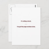 Witziges Zitat - Ich schreibe ein Buch. Ich habe d Postkarte (Vorne/Hinten)