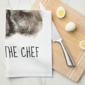 Witziges Zitat Kiss the Cook Niedliche Raccoons, T Geschirrtuch (Viertel Falte)