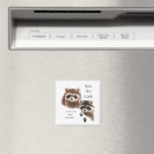 Witziges Zitat Kiss the Cook Niedliche Raccoons, T Magnet (In Situ (Geschirrspüler))