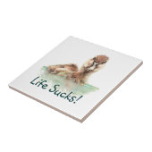 Witziges Zitat, Leben Ist zum Kotzen, wütende Ente Fliese (Seite)