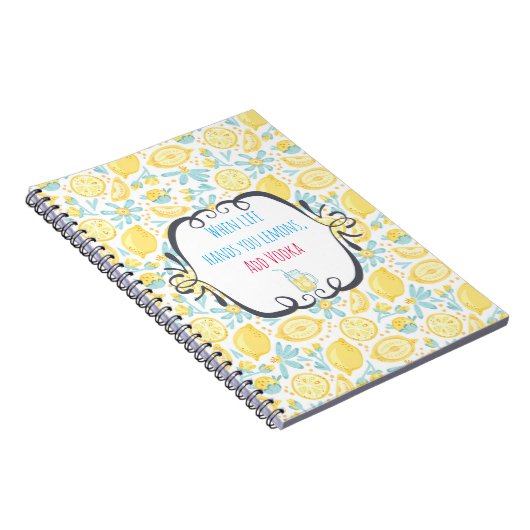 Witziges Zitat, wenn das Leben dir die Zitronen üb Notizblock (Rechte Seite)