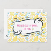 Witziges Zitat, wenn das Leben dir Zitronen gibt,  Postkarte (Vorne/Hinten)