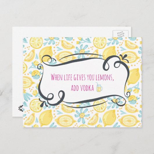 Witziges Zitat, wenn das Leben dir Zitronen gibt, Postkarte (Vorne/Hinten)