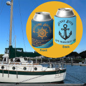 Witziges Zitat: "Willkommen an Bord!" Name/Zuhause Dosenkühler