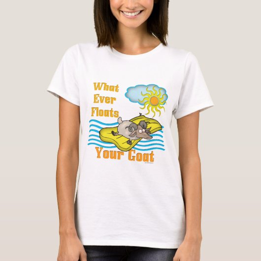 Witzziege schwimmt deine Ziege T-Shirt (Vorderseite)