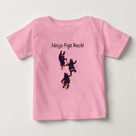 Wizard101 Ninja Pigs Rock Onesee Baby T-shirt (Vorderseite)