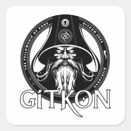 Wizard-Aufkleber | GitKon: Das Fellowship of Code Quadratischer Aufkleber