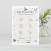 Wizard Baby Shower Baby Animal Match Game Einladung (Stehend Vorderseite)