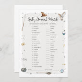 Wizard Baby Shower Baby Animal Match Game Einladung (Vorne/Hinten)