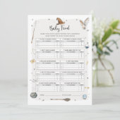 Wizard Baby Shower Baby Trivia Game Einladung (Stehend Vorderseite)