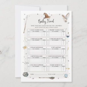 Wizard Baby Shower Baby Trivia Game Einladung