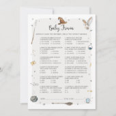 Wizard Baby Shower Baby Trivia Game Einladung (Vorderseite)