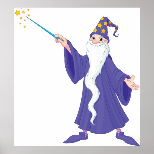 Wizard Casting a Zauberposter Poster (Vorne)