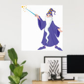 Wizard Casting a Zauberposter Poster (Heimbüro)