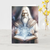 Wizard Casting aus einem Spellbook Fantasy Waterco Karte (Gelbe Blume)