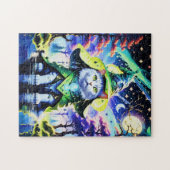 Wizard Cat in Mondlicht Puzzle (Horizontal)