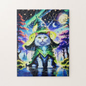 Wizard Cat in Mondlicht Puzzle (Vertikal)
