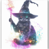 Wizard Cat Magic Aufkleber (Vorderseite)