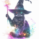 Wizard Cat Magic Aufkleber (Vorderseite)