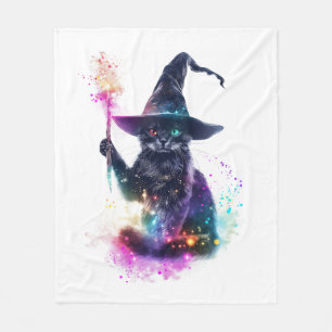 Wizard Cat Magic Fleecedecke