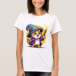Wizard Cat - Magic Pixel Art Fantasy Design T-Shirt