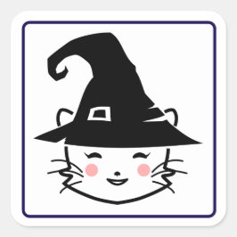 Wizard Cat Quadratischer Aufkleber