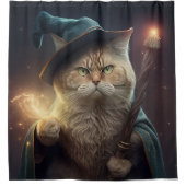 Wizard Cat Shower Vorhang (Vorderseite)