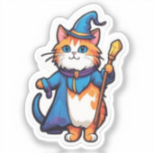 Wizard Cat Sticker (Vorderseite)