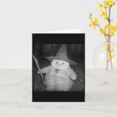 Wizard Cat Weird Funny Halloween Cat Meme Karte (Gelbe Blume)