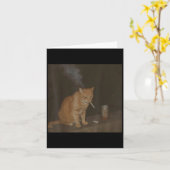 Wizard Cigarette Kitten Funny Smoking Cat Meme Bra Karte (Gelbe Blume)